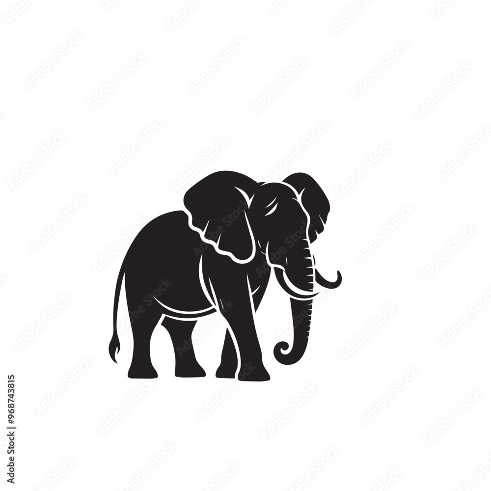 Fototapeta premium Elephant silhouette. Elephant vector design isolated on white background.
