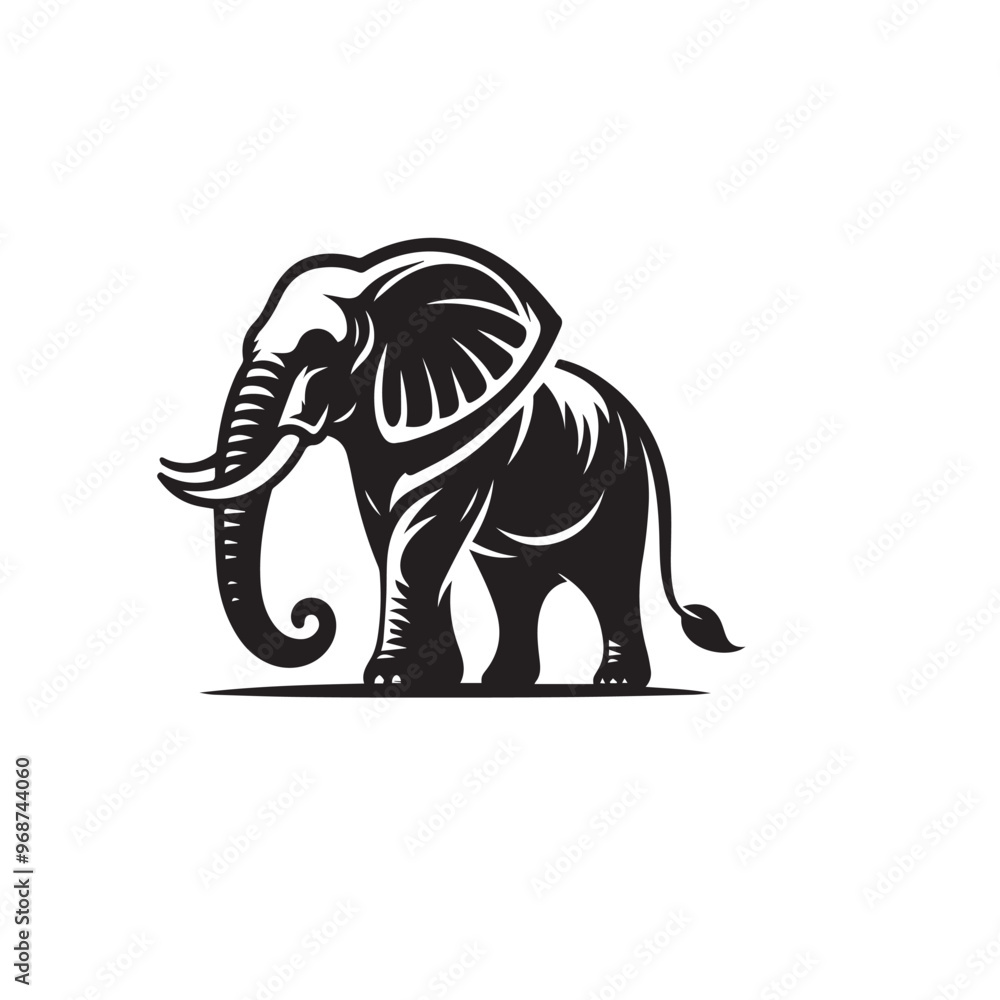 Elephant silhouette. Elephant vector design isolated on white background. Elephant silhouette. Elephant vector design isolated on white background.