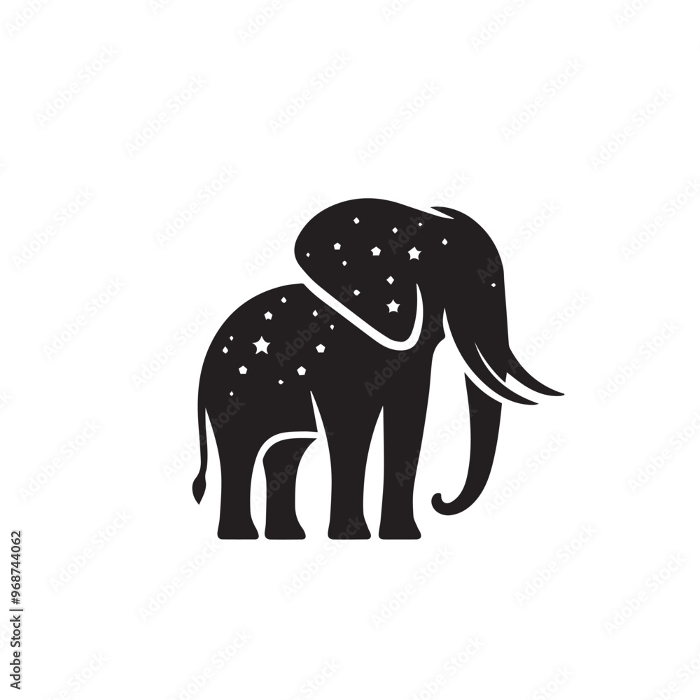 Fototapeta premium Elephant silhouette. Elephant vector design isolated on white background.