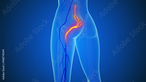 Sciatic spine and nerve pain medical concept