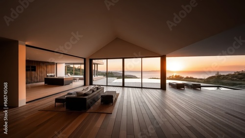 Wallpaper Mural Moern Luxury Home With Ocean View An Sunset Torontodigital.ca