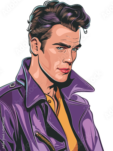 Portrait of a man in retro style. Vector illustration