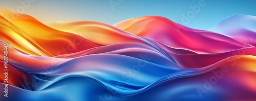 Colorful abstract waves in vibrant gradient hues