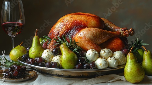 Festive Christmas Turkey: Stuffed with Rice and Vegetables photo