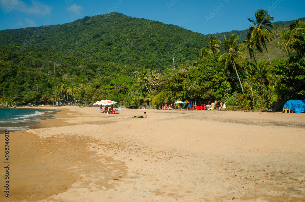 Fototapeta premium Praia do Jabaquara, Ilha Bela São Paulo Brasil.
