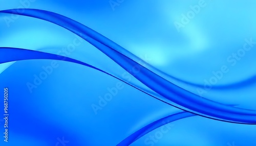 Blue abstract background with soft curves. swirling, blue wave with translucent ripples.