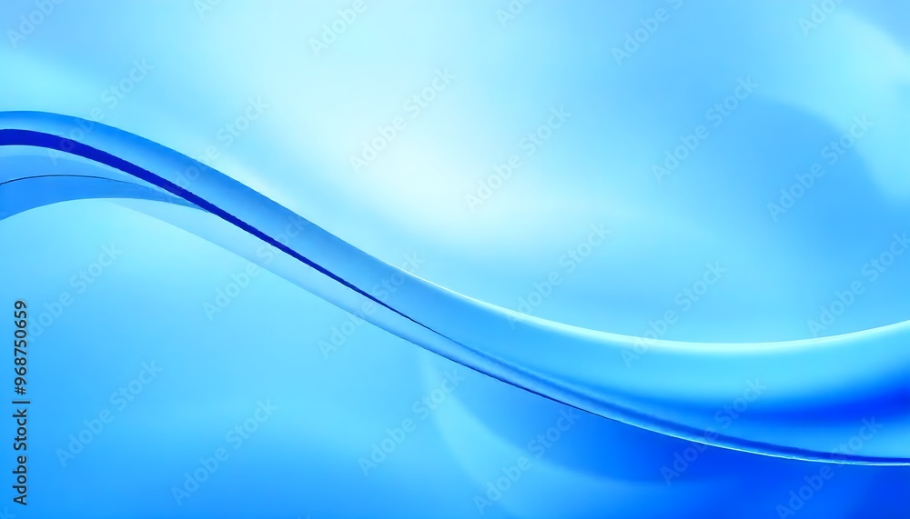 Fototapeta premium Blue abstract background with soft curves. swirling, blue wave with translucent ripples.