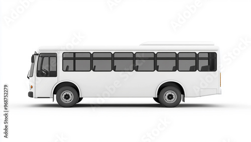 White bus isolated on a white background