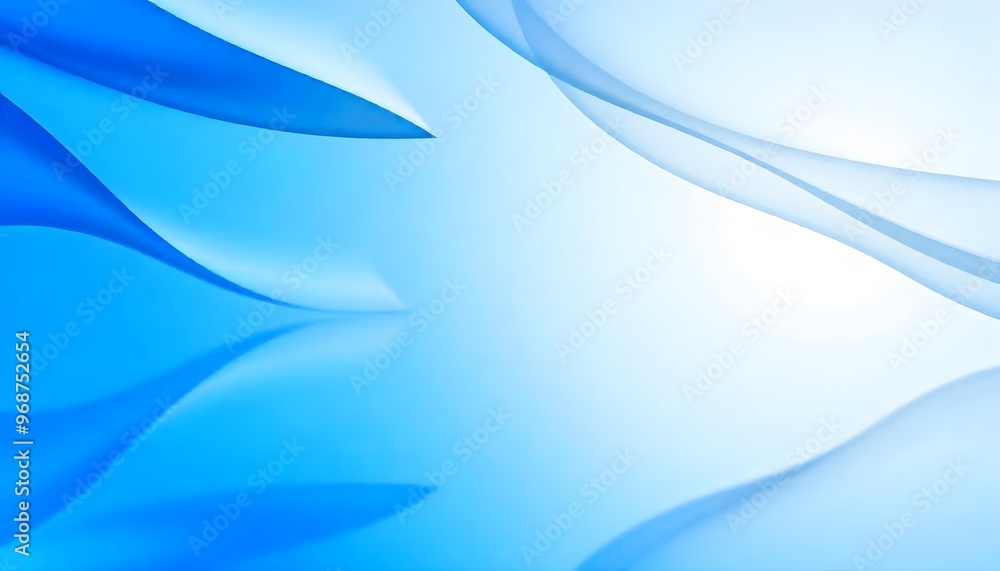 Obraz premium Blue abstract background with soft curves. swirling, blue wave with translucent ripples.