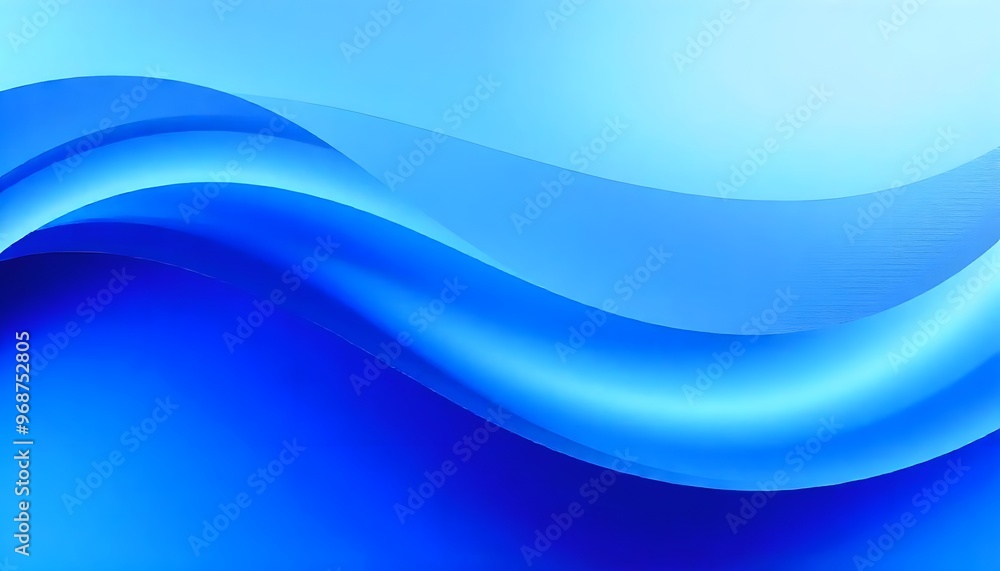 Obraz premium Blue abstract background with soft curves. swirling, blue wave with translucent ripples.