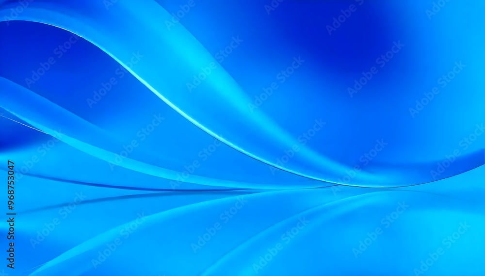 Obraz premium Blue abstract background with soft curves. swirling, blue wave with translucent ripples.