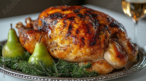 Festive Christmas Turkey: Stuffed with Rice and Vegetables photo