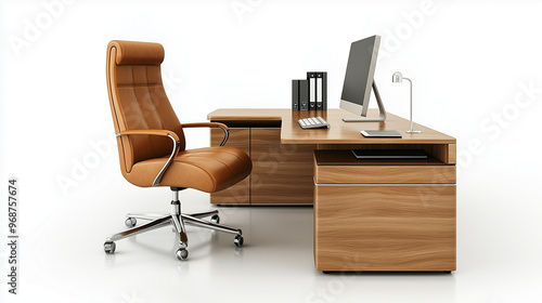 A modern office chair and d...