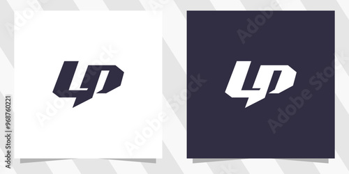 letter lp pl logo design vector