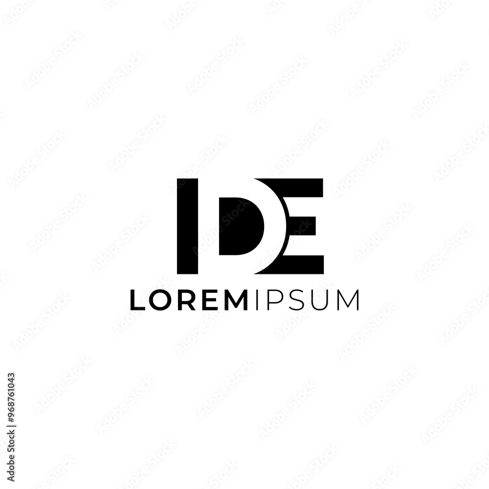 IDE Vector Modern 3 Letter Initial Logo IDE Vector Modern 3 Letter Initial Logo