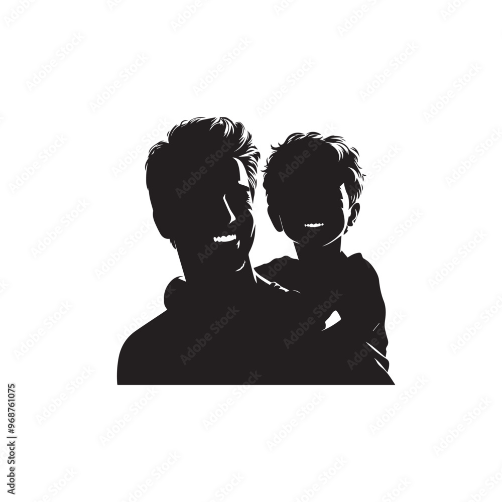 Father and son enjoying silhouette. Father and son vector design. Father and son enjoying silhouette. Father and son vector design.