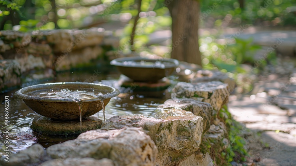 Water Fountains: Tastefully designed metal or stone drinking fountains located around the park, offering cool, refreshing water to quench visitors' thirst.
