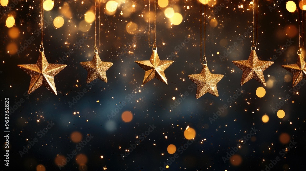 A dazzling festive background with golden sparkling stars and glitter cascading through the dark night sky, evoking warmth and celebration. A dazzling festive background with golden sparkling stars and glitter cascading through the dark night sky, evoking warmth and celebration.