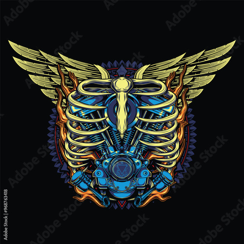 twin motor engine illustration