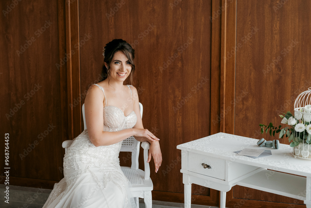 bride's preparations for a wedding in a cottage