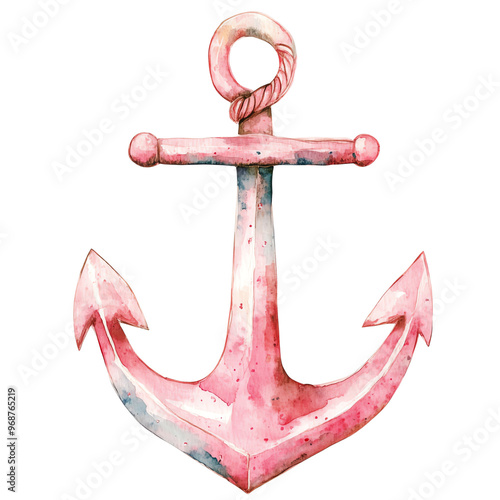 A charming watercolor anchor photo