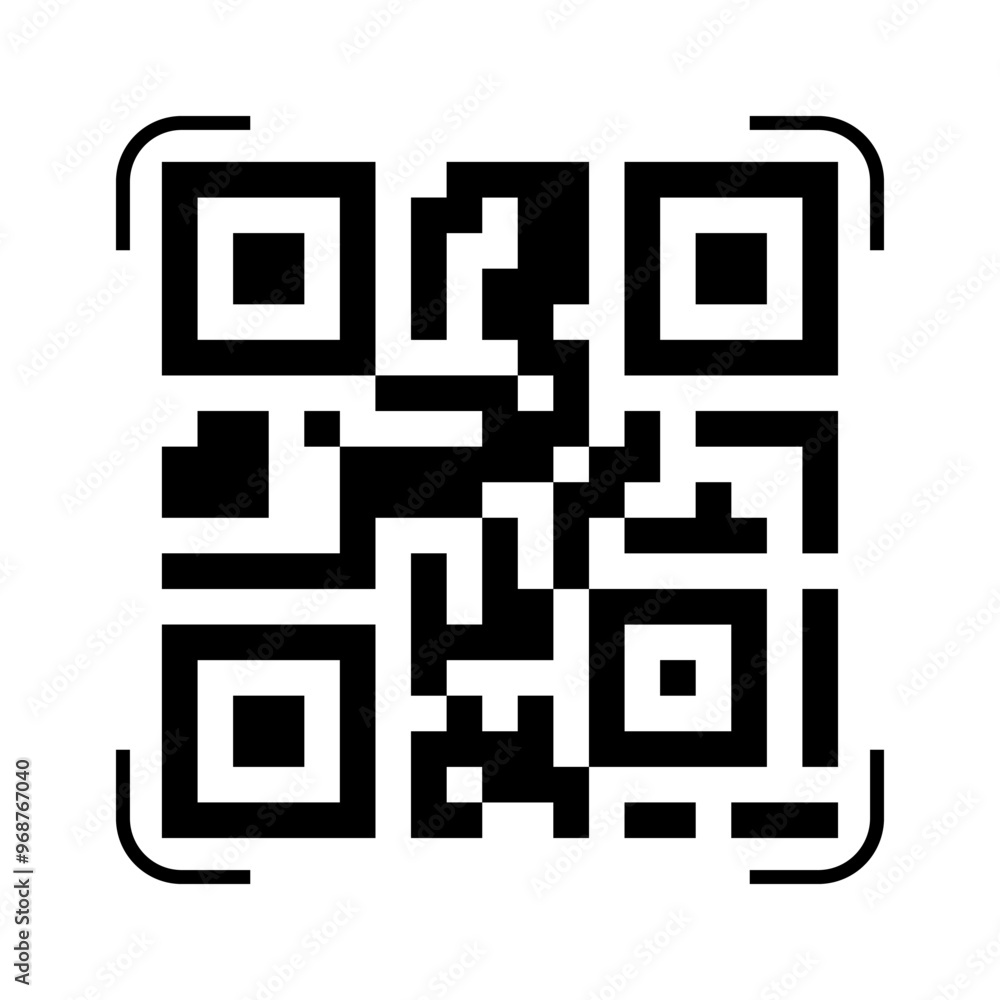Vector illustration of digital QR Code Scan icon isolated Vector illustration of digital QR Code Scan icon isolated
