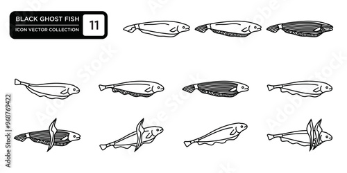 Blackghost fish icon collection, editable and resizable vector icon templates. photo