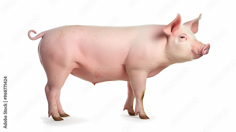 Domestic pig, isolated on white Domestic pig, isolated on white
