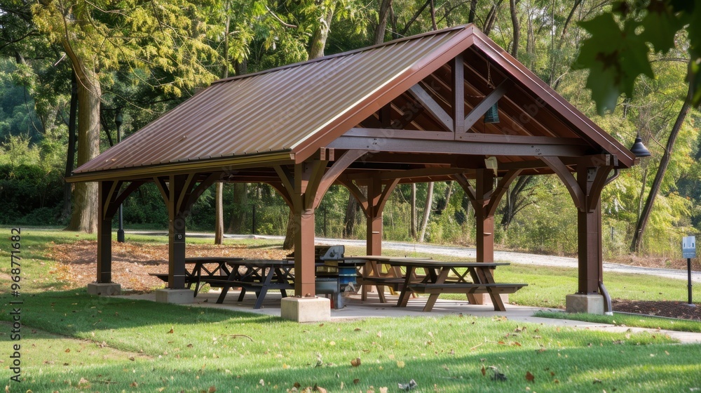 Pavilions: Covered, open-air structures with picnic tables, ideal for gatherings, events, or barbecues. They offer shade and space for large groups.
Pavilions: Covered, open-air structures with picnic tables, ideal for gatherings, events, or barbecues. They offer shade and space for large groups.