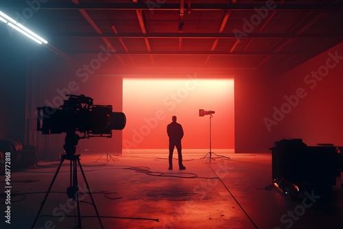 Film Set with Red Lighting photo