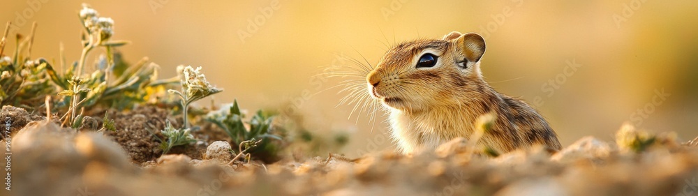 European souslik vocalizing in a grassy meadow, eastern Slovakia, June, showcasing its distinct fur and alert posture in a serene natural environment European souslik vocalizing in a grassy meadow, eastern Slovakia, June, showcasing its distinct fur and alert posture in a serene natural environment