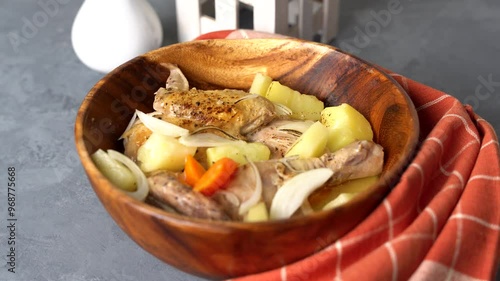 pan fried chicken in coconut pineapple sauce also known as pininyahang manok in Philippines photo