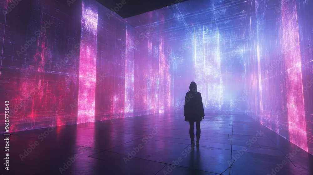 AI-driven holographic digital art displays changing dynamically based on user interaction: Interactive art installations that respond to audience movements and emotions. AI-driven holographic digital art displays changing dynamically based on user interaction: Interactive art installations that respond to audience movements and emotions.