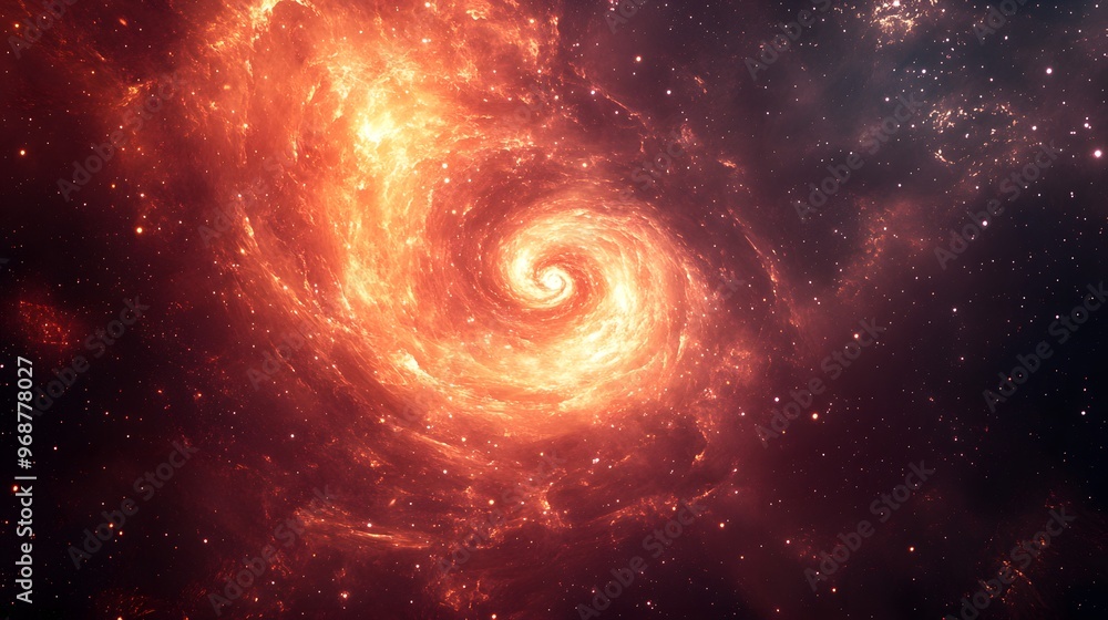 Glowing particles forming a 3D spiral pattern in space