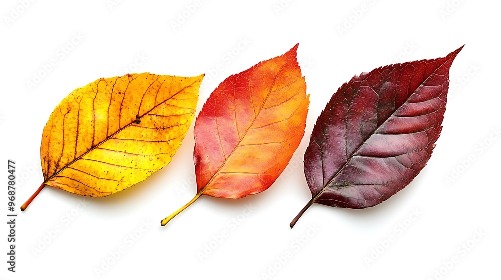 Fototapeta premium auntumn leaves white background