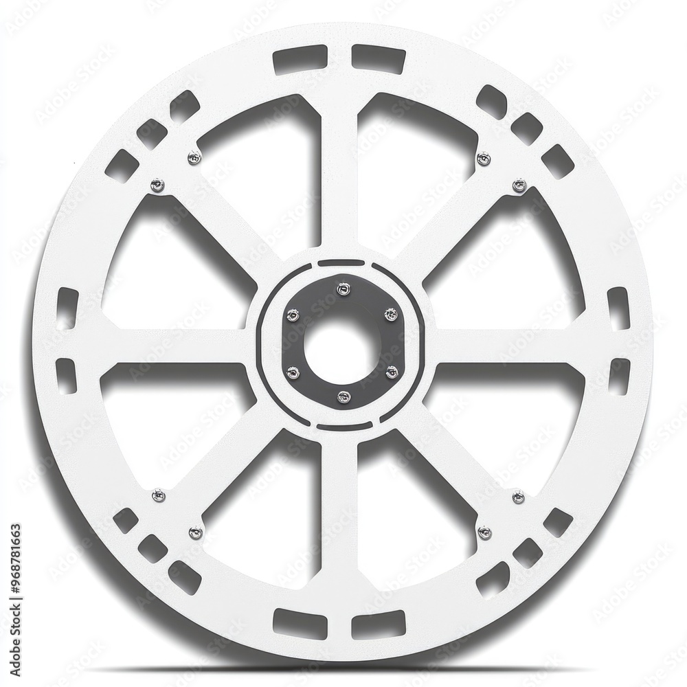 Obraz premium White Wheel with Spokes and Holes