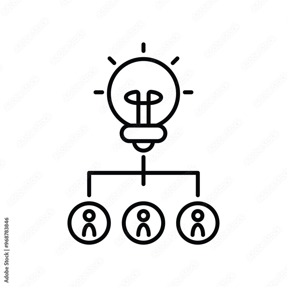 collaborativies idea line icon with white background vector stock illustration collaborativies idea line icon with white background vector stock illustration