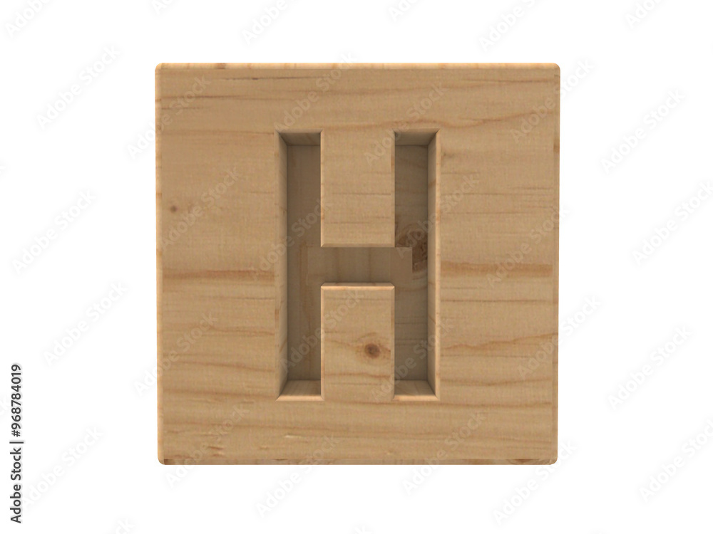 Wooden box letter H Wooden box letter H