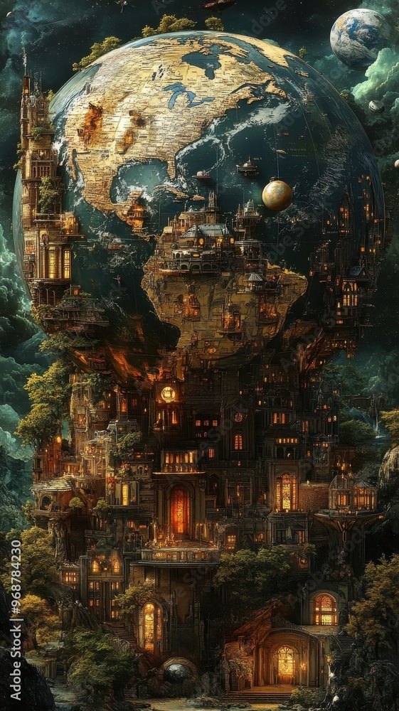 Obraz premium Textured pattern style world with rich details and layered textures.