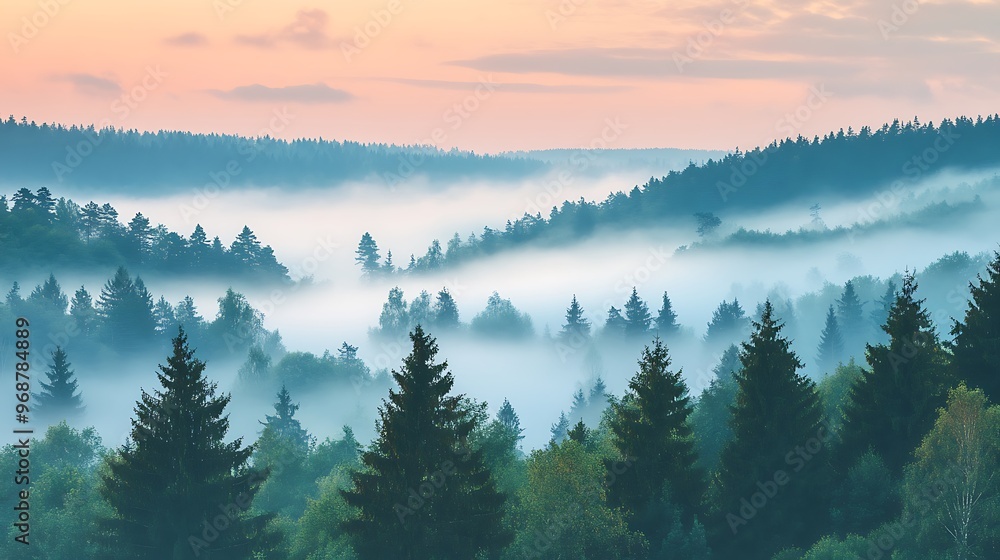 Obraz premium fog in the forest