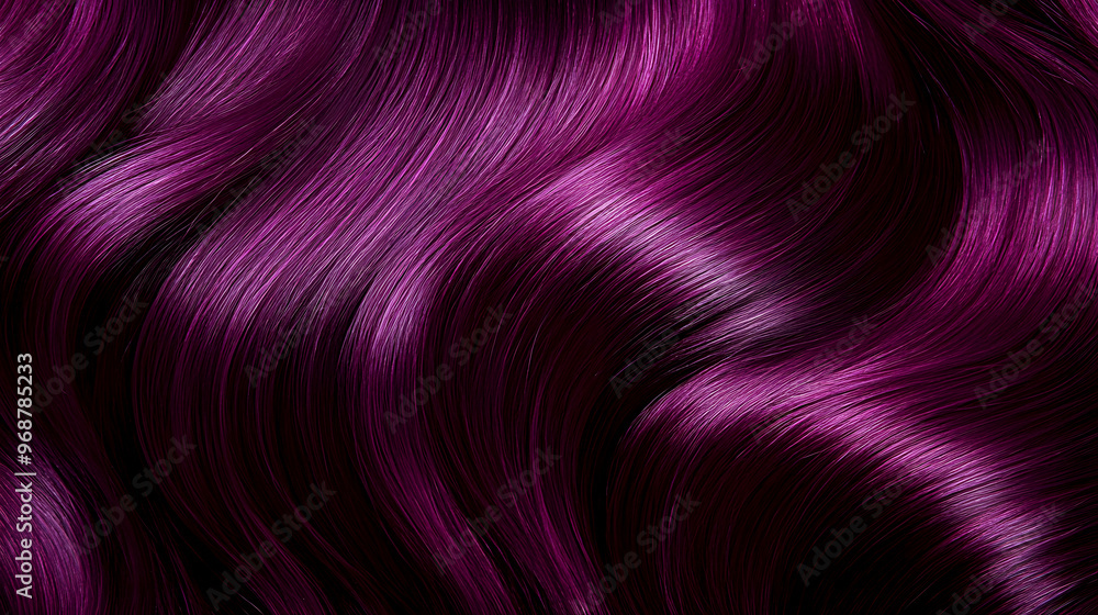 Deep, rich waves in a bold plum shade cascade down, with the glossy texture enhancing the brilliance of the vivid color Deep, rich waves in a bold plum shade cascade down, with the glossy texture enhancing the brilliance of the vivid color
