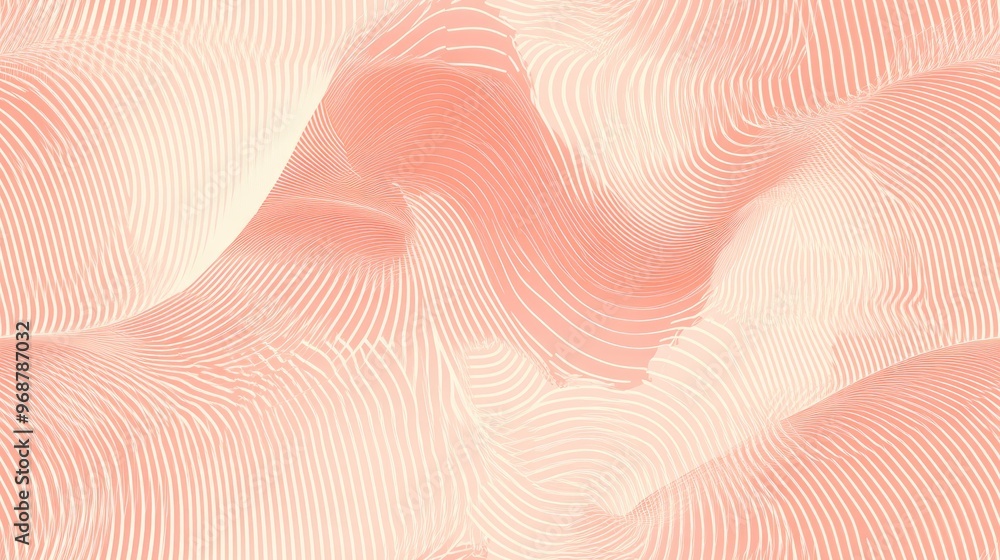 Geometric seamless pattern featuring abstract lines in trendy peach fuzz shades Geometric seamless pattern featuring abstract lines in trendy peach fuzz shades