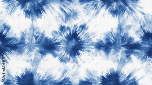 Tie Dye Pattern Dyed Fabric Design Abstract Ethnic Decor Psychedelic Color Wallpaper Traditional Wave Style Blue and White Tie Dye Effect