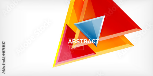 Free Download Abstract background - colorful triangles with 3d effect. Vector Illustration For Wallpaper, Banner, Background, Card, Book Illustration, landing page - GFXLoad