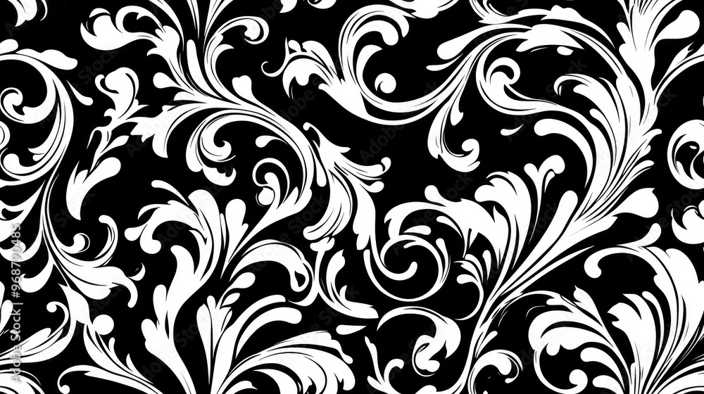 Raster design featuring black and white elements suitable for greeting or business cards and invitations Vintage scrolls for ornate decor in a Victorian style Retro seamless pattern Raster design featuring black and white elements suitable for greeting or business cards and invitations Vintage scrolls for ornate decor in a Victorian style Retro seamless pattern