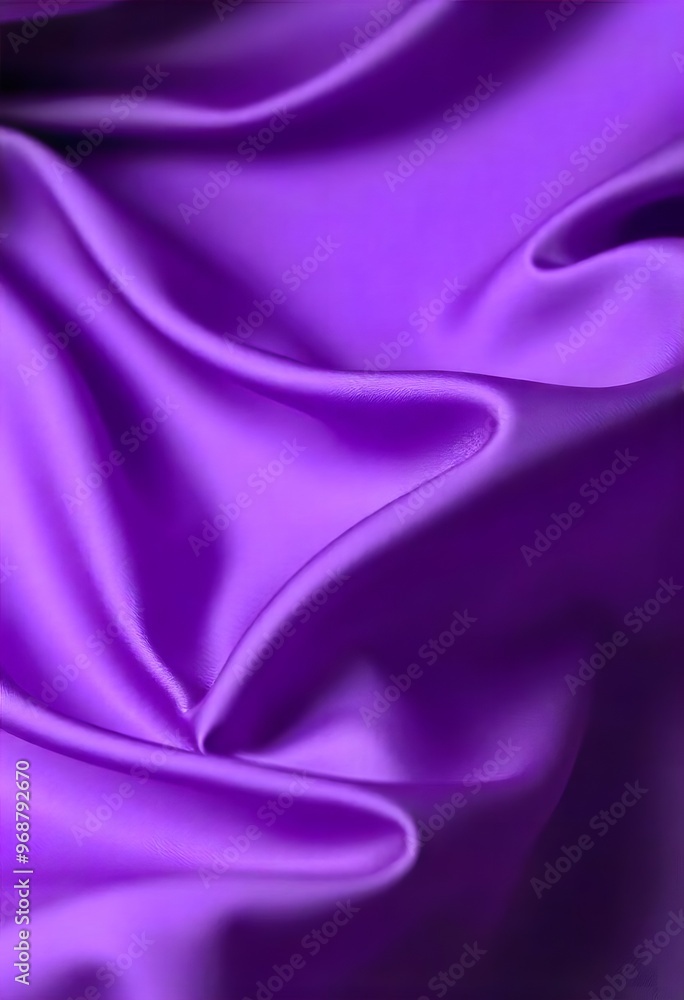 Fototapeta premium Smooth flowing purple satin fabric with soft wavy. flowing purple satin with soft folds and highlights.