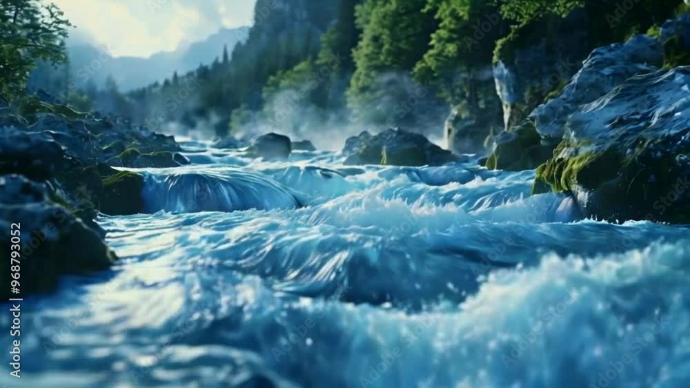 Fast-Moving River Through Rocky Landscape Fast-Moving River Through Rocky Landscape