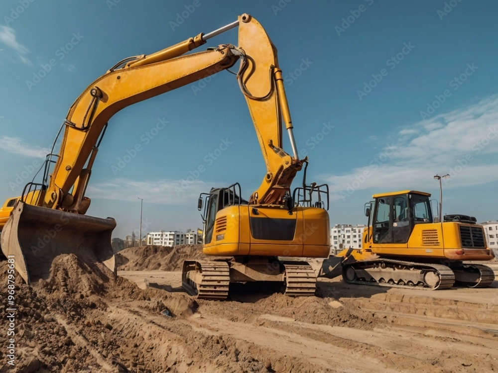 excavator on a site