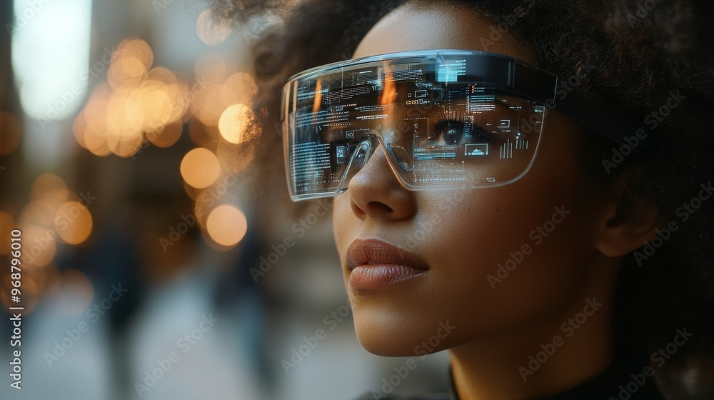AI-Powered Personalized News Feeds in Augmented Reality: People wearing smart glasses receiving personalized news in real-time through augmented reality. AI-Powered Personalized News Feeds in Augmented Reality: People wearing smart glasses receiving personalized news in real-time through augmented reality.