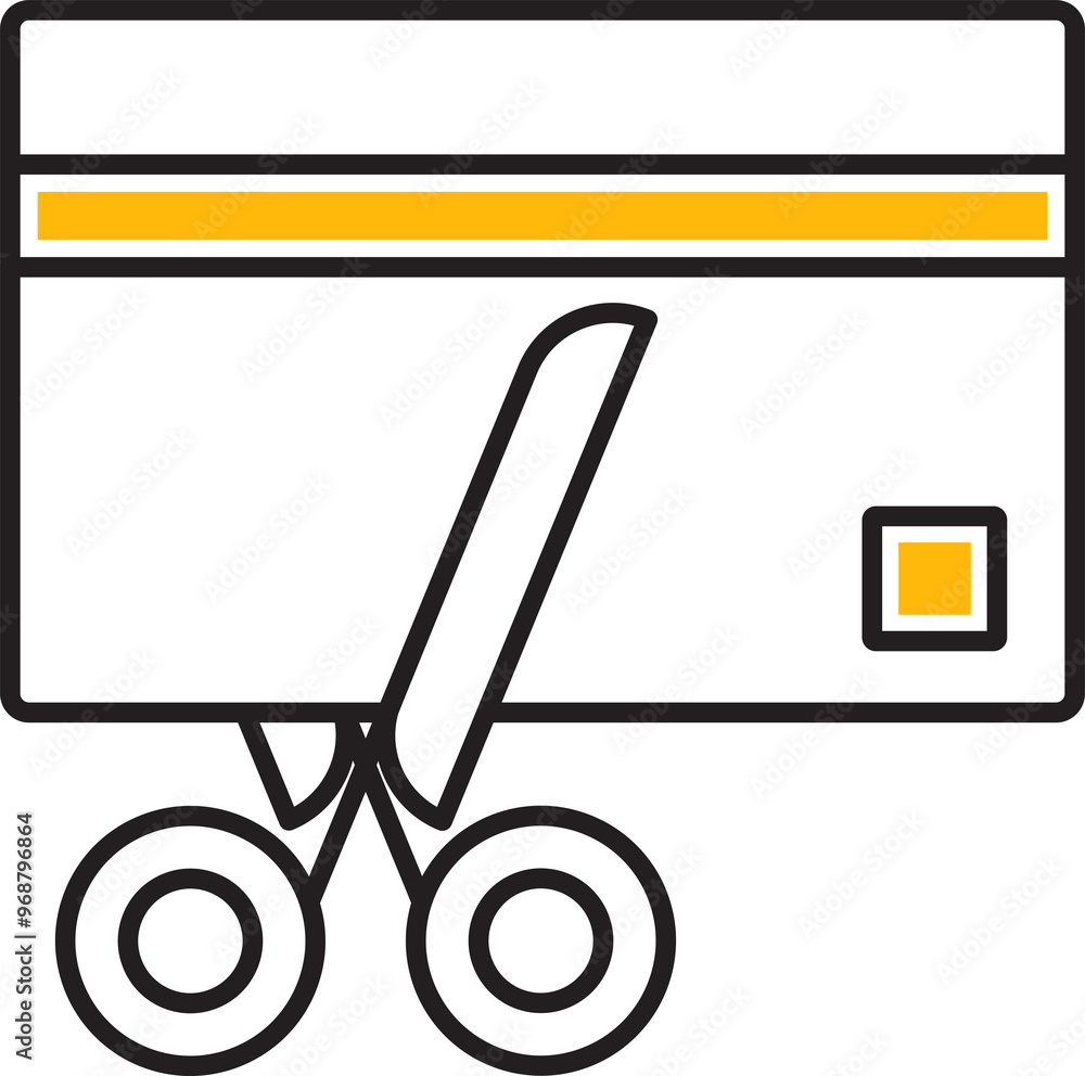 Cutting Credit Card Icon Cutting Credit Card Icon